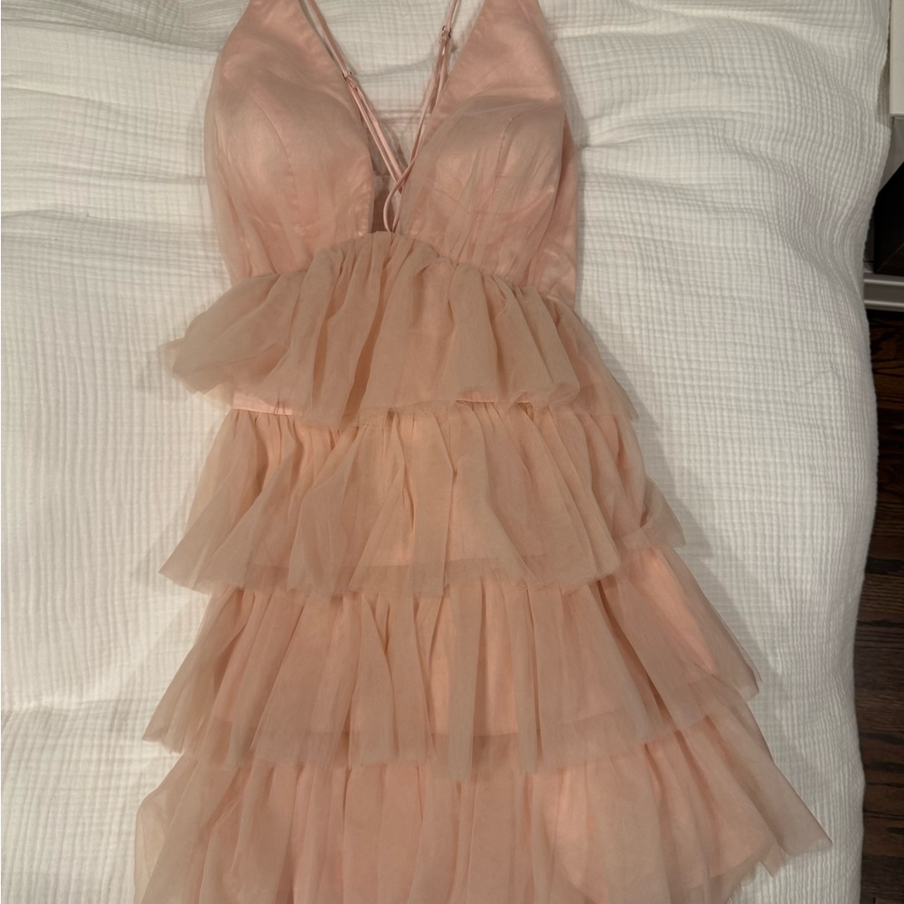 Elegant Pink Layered Dress